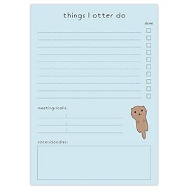 BYANIKA Otter To Do List Notepad, A5 Daily Planner, Things I Otter Do, 50 Tear-Off Sheets, 120gsm Paper