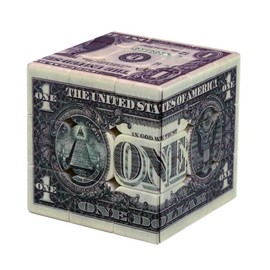 Speed Cube 3x3 One-Dollar Notes/Bill Back Pattern Magic Cube Puzzle,IQ Games Puzzles Relief Effect Kids Adult Toys,5.6cm/2.2"