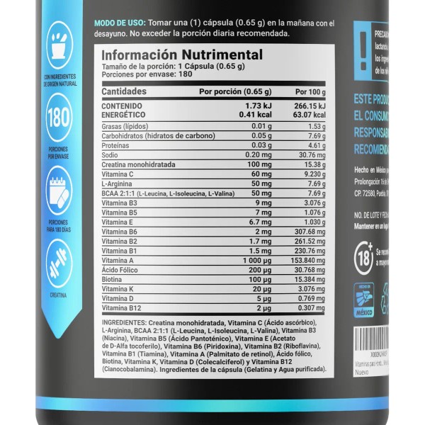 B Life Multivitamínico Para Hombre 180 Capsulas Sin Sabor