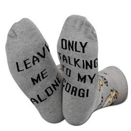 TSOTMO Corgi Dog Pet Lover Socks Leave Me Alone Only Talking To My Corgi Today Socks Gift for Dog Lover (U.Corgi)