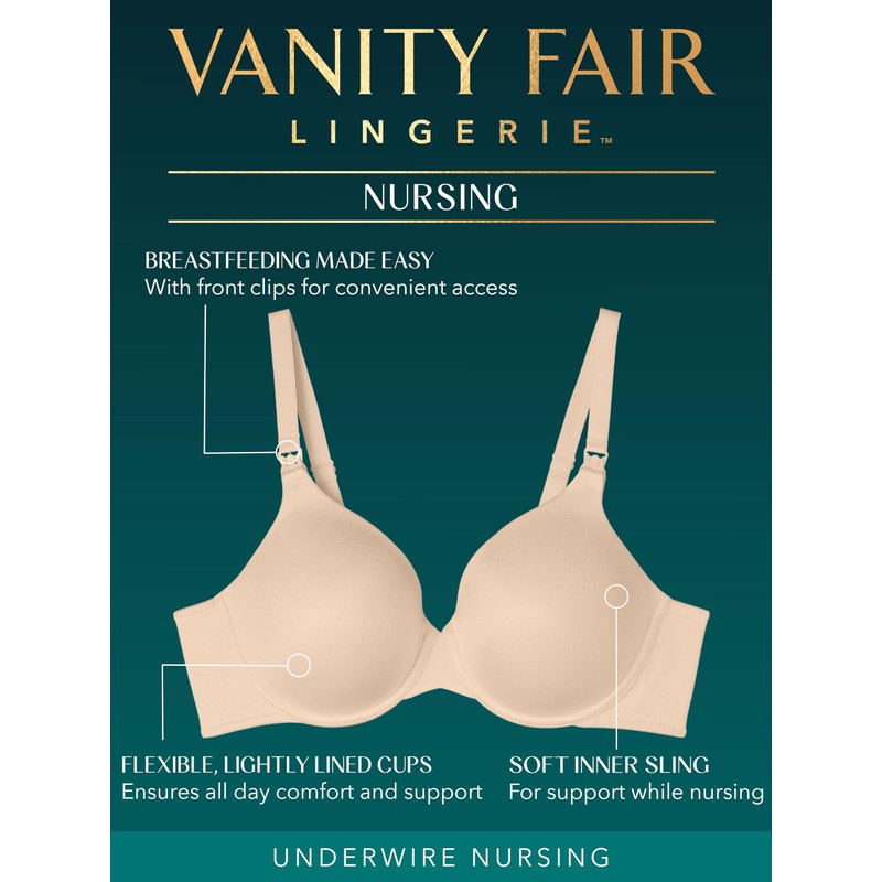 Vanity Fair Women's Maternity Nursing Breastfeeding: Front Clip Underwire Bra