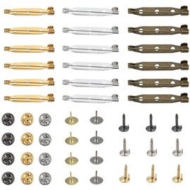 CHENJIN 200PCS DIY Metal Pin Set Brooch Butterfly Clasp Simple Pin with Hole Safety Clutch Pin Brooch Badge Corsage Holder for Jewelry Making Sewing Craft Projects