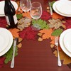 Simhomsen Embroidered Fall Autumn Thanksgiving Multi-Color Leaves Table Runner (14