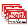 Brimar Private Property No Trespassing Signs,10"x7" (4 Pack) .040" Heavy
