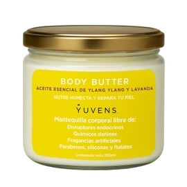 Mantequilla Corporal Ultra Humectante Ylang Ylang y Lavanda – Body Butter Natural con Manteca de Karité, Almendras Dulces y Vitamina E – Relajante, Nutritiva y Reparadora – Vegana y Sin Parabenos