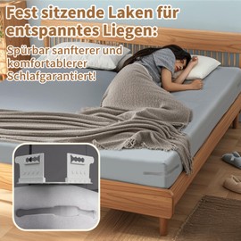 EBEAKA Bettlakenspanner, [4 Stück] Bettlaken Halter mit Verschlussstreifen - Verstellbar & Rutschfeste, Sheetlocks, Passend für Matratzen (9cm-30cm Dick), Langlebig Hochwertiges ABS