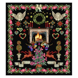 Thea Gouverneur - Cross Stitch Kit - Christmas Design - Aida Black - 18 Count - for Adults - 2077.05