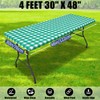 Smiry Picnic Table Cloth 2 Pack, Waterproof Elastic Fitted Tablecloths