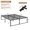 VECELO 18" Queen Size Tall Bed Frame Metal Platform/Mattress Foundation/No