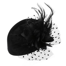 Yuannee Vintage Fascinators Hat, Retro Mesh Gauze Hat with Clip Fascinator Veil Fascinator Hats Black for Women for Wedding Cocktail Tea Party