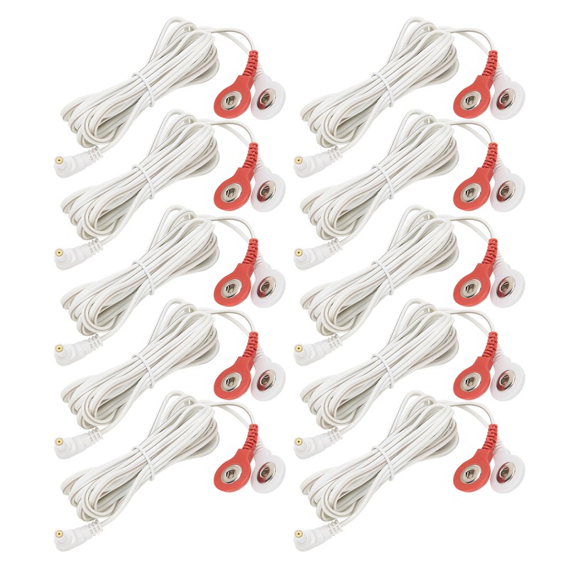 10pcs / bag 2.35mm 1.5m 2‑In‑1 Button Type Electrode Lead