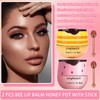 2PCS Bee Lip Balm,Hydrating Honey Pot Lip Balm with Stick,Non-Greasy