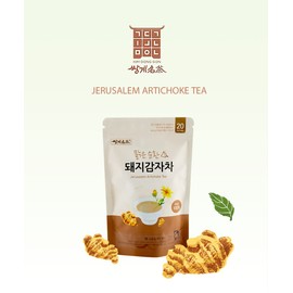 Ssanggye Jerusalem Artichoke Tea 2.2g x 20 Pyramid Tea Bags, Sweet & Savory Flavor Tasty Blending w/Tangerine Peel, Fermented Green Tea and more