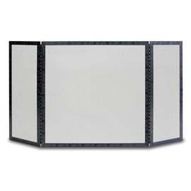 Pilgrim, Black Home and Hearth 18240 Bay Branch Embossed Tri Panel Fireplace Screen, 48" W 30" H, 32 Lbs