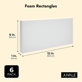 Juvale 6 Pack Foam Rectangles for Crafts, Floral Arrangements, DIY Projects, (12 x 6 x 1 in)