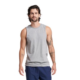 Russell Athletic Men's Cotton Performance Sleeveless Muscle T-Shirt,Oxford,Small