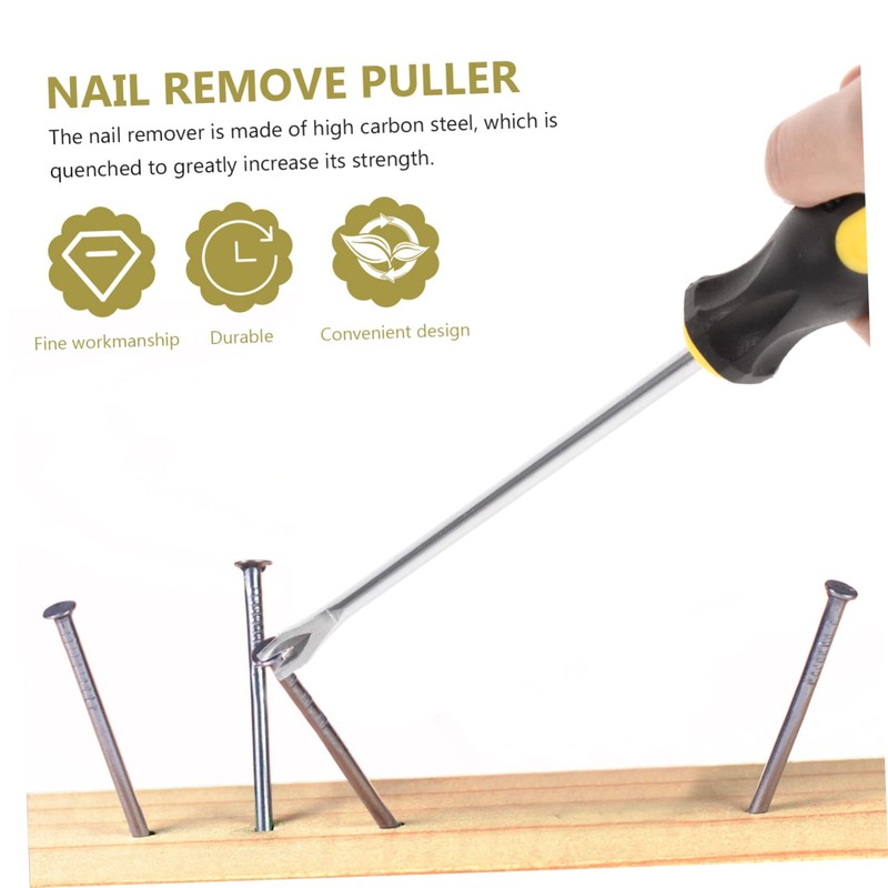 TEHAUX 2Pcs Nail Puller Tool with Shaped Fork Heavy Duty