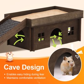 Upgraded Guinea Pig Hideouts and Houses, Detachable Wood Small Animals Accessories for Guinea Pig Bunny Castle Hide Hamster Hideout Chinchilla House Rabbit Hideout