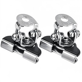 LED Light Bar Mounting Brackets for Engine Hood, 2pcs Universal Hood Mounts, Hood Clamp Lights Mounts with Anti-Scratch Rubber, No-Drill Installation (Silver)