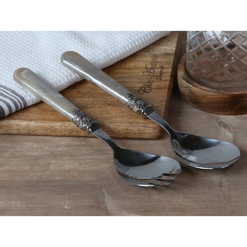 Salad Servers 2-Piece Antique Champagne Vintage Shabby Nostalgia Country House