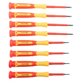 oupados 8 pcs Screwdriver Set,Precision VDE Insulated Electricians,Torx Screwdriver Sets,Star Screwdriver Set with Plastic Jars Used for Electrical Product Repair Work