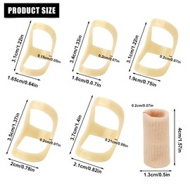 Attelle de Doigt, Attelle de Doigt Majeur Attelle de Doigt Adjustable 5 Attelles de Doigt Ovales et 5 Compression Compression Sleeves for the Index du Doigt de l'Auriculaire du Pouce (Complexion) Pack