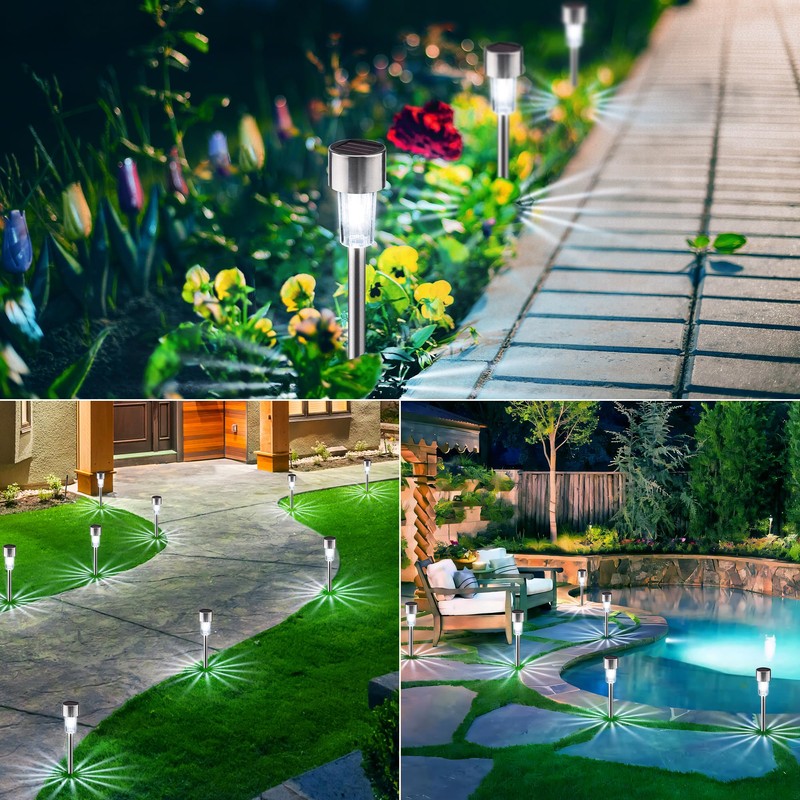 Joomer 12 Pack Solar Lights Outdoor Waterproof, Solar Pathway Lights