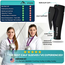 NEWZILL Calf Compression Sleeve for Men & Women | Footless Compression Socks for Shin Splint Relief, Varicose Veins | Perfect Leg Sleeve for Running, Travel, Nursing, Work, Fitness (S/M Grey 1Pair)