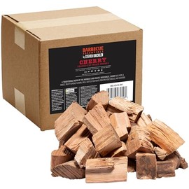 Steven Raichlen All Natural Cherry Wood Chunks for Smoking Meat - 840 Cu. In. Box, Approx 10 Lbs - Kiln Dried Large Cut BBQ Wood Chips for Smoker - Barbecue Smoker Accessories - Grilling Gifts for Men