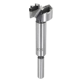 HARFINGTON Forstner Drill Bit 26mm (1.02") Dia 8mm (5/16") Round Shank Serrated High Carbon Steel Hole Opener for Wood Drilling Hinge Woodworking