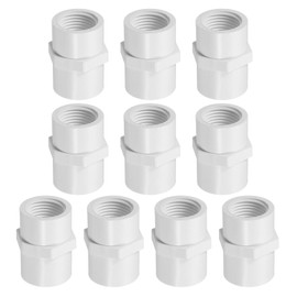 PATIKIL NPT1/2 PVC Female Adapter Pipe Fitting, 10 Pcs Furniture Grade Female Threaded Pipe Slip Coupling Connector for Building Pool Products Greenhouse Garden