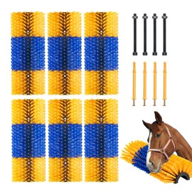 VEVOR Livestock Scratching Brush, 6 Pcs Horse Brush with 12 Screws, 17.1 x 7.5 in Cow Scratcher, for Back Itch Relief & Keep Cleaning, Grooming & Scratching Post for Horse, Pig, Cattle Supplies