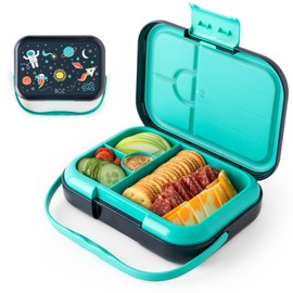 BOZ Bento Box for Kids - 4 Compartment Leak Proof Lunch Container - Ages 3 to 7 - Dishwasher Safe