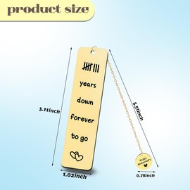 8 Year Anniversary Wedding Gifts 8th Husband Wife Anniversary Wedding Gift for Husband Wife Couple Hubby Wifey Marriage Gifts for Couples Her Him Gold Metal Bookmark Book Markers