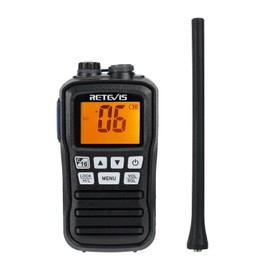 Retevis RM01 Marine Walkie Talkie, IP67 Waterproof Handheld Radio, Vibration, Floating 88 Channels Handheld Radio for Kayaking, Fishing, Boating (Black, 1 Piece)