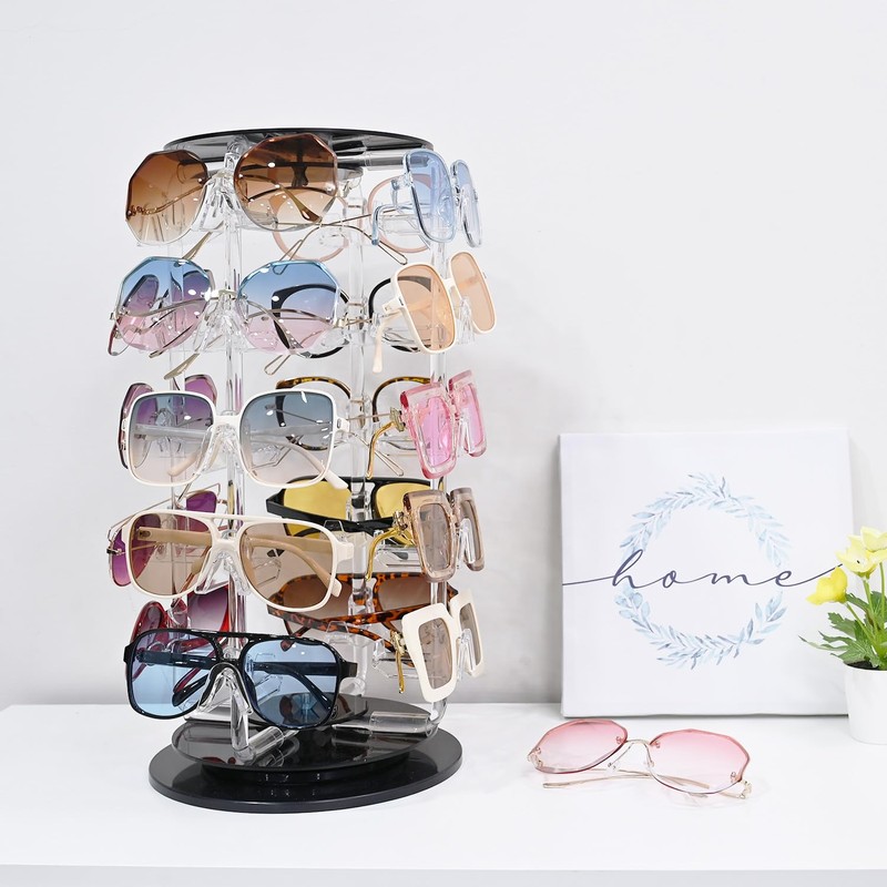 MOOCA Premium Acrylic Rotating Sunglasses, Eyewear Holder Display, Eyewear Collection,