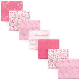 Luvable Friends Unisex Baby Cotton Flannel Receiving Blankets Bundle, Love, One Size