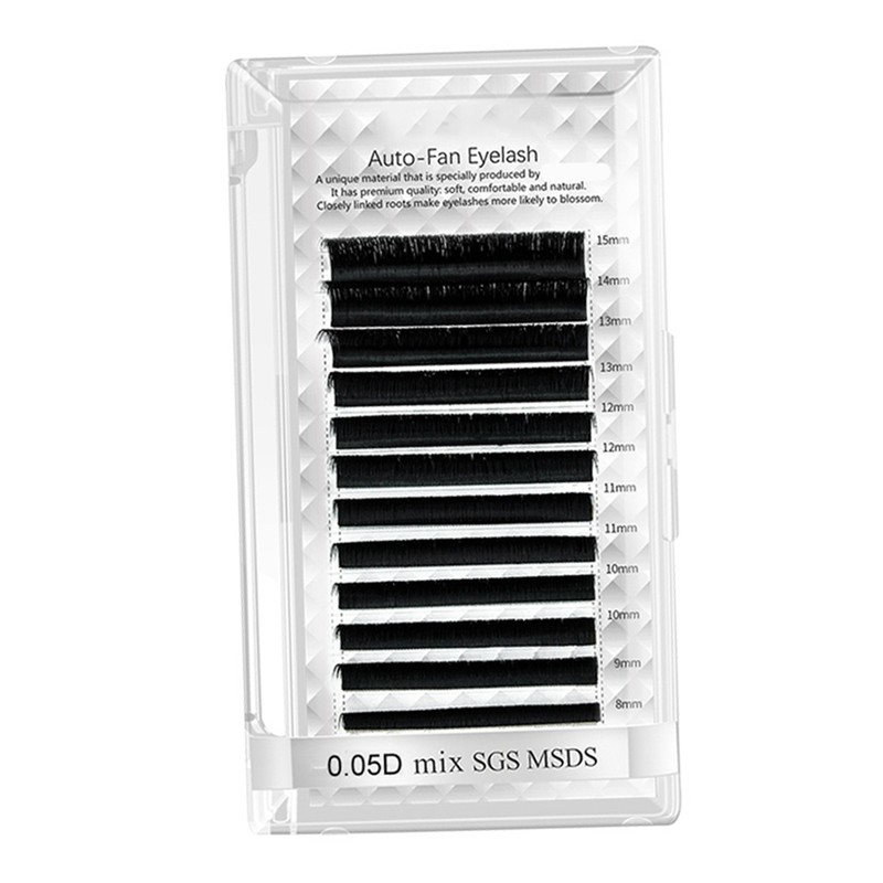 Auto Fan False Eyelashes Women Professional Salon Black Volume False