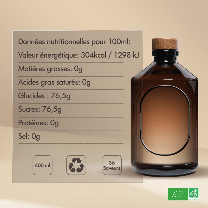 Bacanha Sirop Brut de Pêche Organic 400 ml - Organic