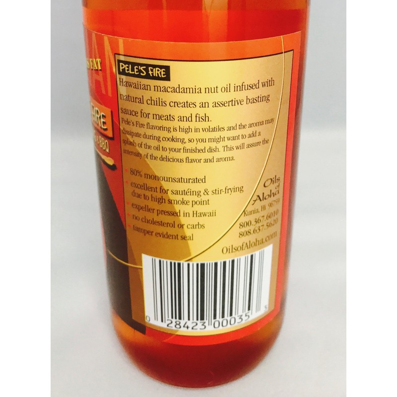 Pele's Fire Macadamia Nut Oil infused with Chilis by Oils