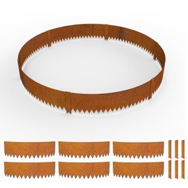 BUYYAH Cor-Ten Steel Landscape Edging with Rust Patina Finish, Pre-Rusted Cor-Ten Circular Tree Ring Edging Kit, 5 FT Diameter, 8 in Tall- Round Design - No Manual Bending Required