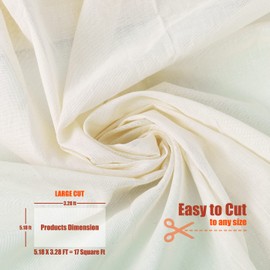 FT Muslin Cloths for Cooking, Cheese Cloths for Straining - (1.5m x 1m) / 100cm x 157cm - Grade 90-100% Unbleached Cotton Reusable Fabric for Baking, Filtering & Embroidery- 62" Wide -by The Metre UK