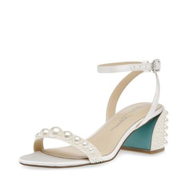 Betsey Women's Tina Heeled Sandal, Ivory, 5