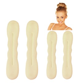 Styla Hair Magic Hair Bun Maker 4 Pack (2 Small, 2 Large) Foam Sponge Buns Shaper Accessories Strong Flexible Reusable Bun Twister for Updo’s, Ballet Buns, French Twist, Waves & more! (Blonde)