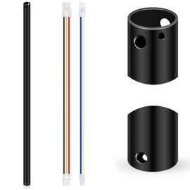 VIHOSE 36 Inch Ceiling Fan Downrod with Extension Cord 3 ft Black Downrod for Ceiling Fan 1 Inch Outside Diameter Not Threaded Ceiling Fan Boom Suitable for a Wide Range of Fans