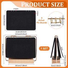 BENECREAT Brooch Organizer, 8 Pages Pin Collection Calendar with Wooden Stand, Felt Board for Lapel Pin Enamel Pin Display and Storage, Pin Holder