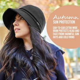 Sun Visor Ponytail Hat Womens - Sun Hats for Women UV Protection Wide Brim Beach Hat Packable Cloche Hat Outdoor Cap Navy