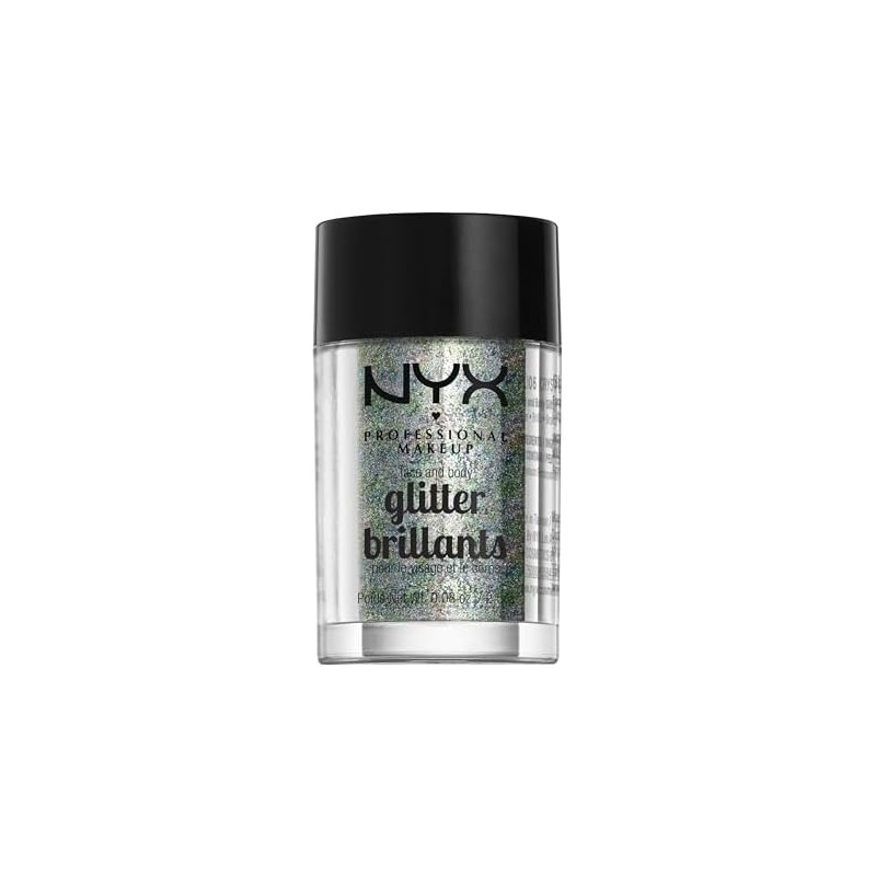 NYX Professional Makeup, Glitter para rostro y cuerpo, Tono Crystal,