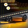 Afurkuot 70" LED Running Board Lights, White & Amber Light