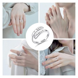 KALVICA 925 Sterling Silver Ring for Women Girls Open Finger Rings Silver Adjustable Thumb Ring Open Adjustable Rings